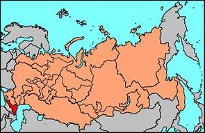 Location of the North Caucasian Federation in the Russian Federation